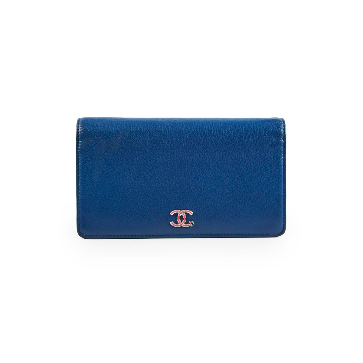 Chanel Bifold Yen Wallet Leather Blue - photo 1