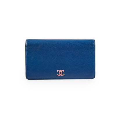 Chanel Bifold Yen Wallet Leather Blue - photo 1