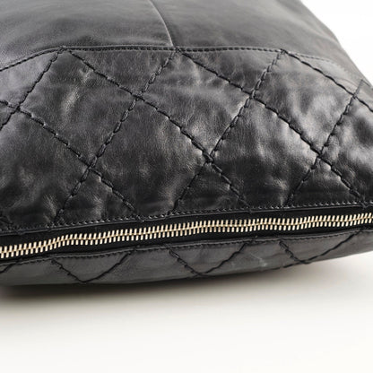 Chanel Diamond Stitched Expandable Leather Zip Tote Blacke - photo 13