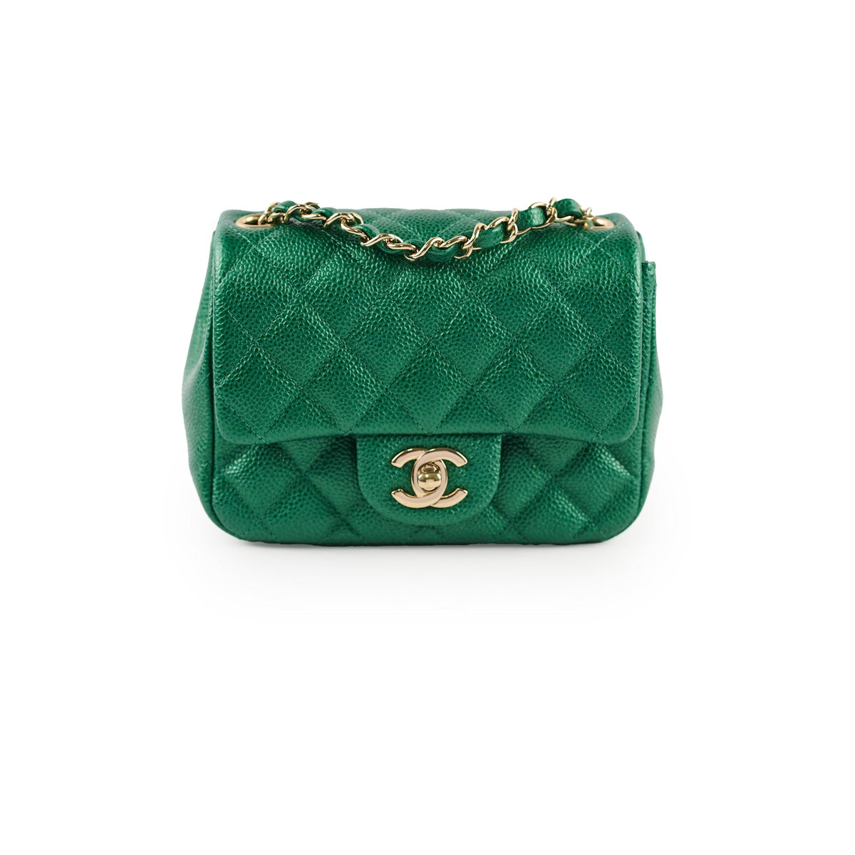 Chanel Mini Square Caviar 18S Iridescent Green - photo 1