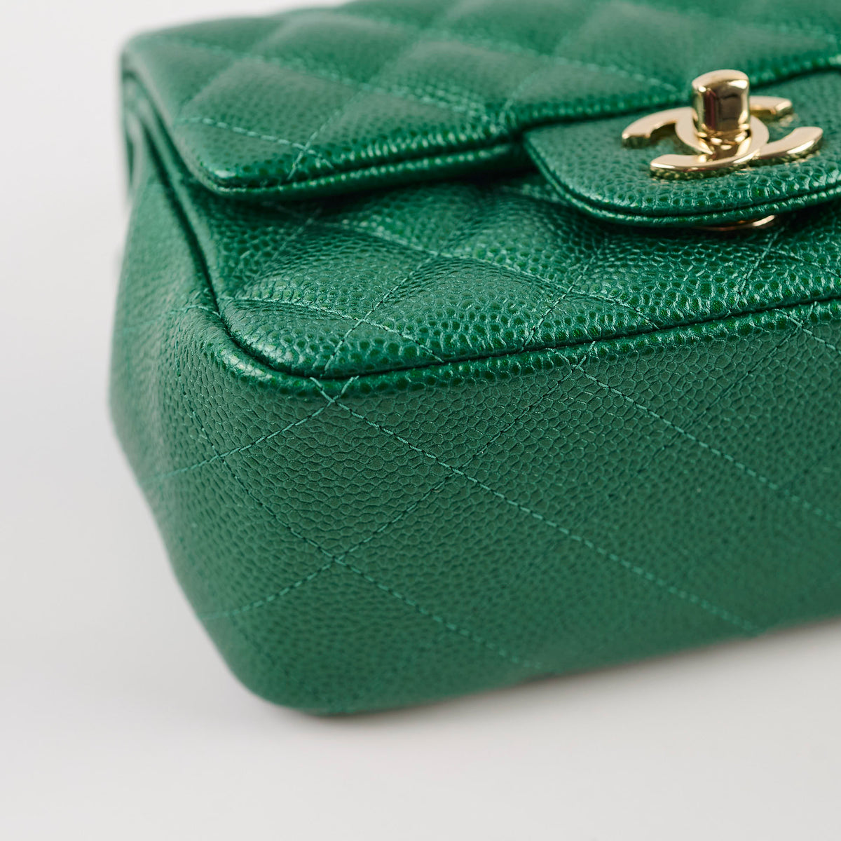Chanel Mini Square Caviar 18S Iridescent Green - photo 13