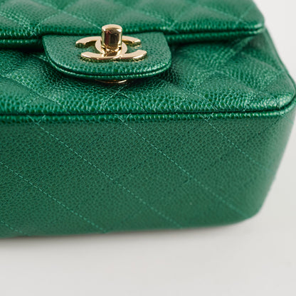 Chanel Mini Square Caviar 18S Iridescent Green - photo 14