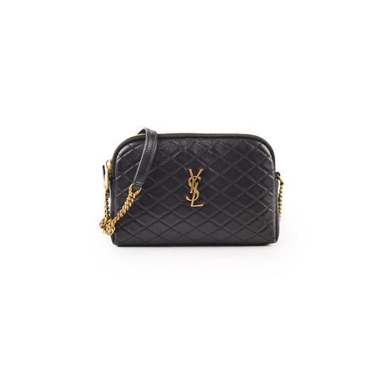 Saint Laurent Gaby Quilted Chain Pouch Black - photo 1