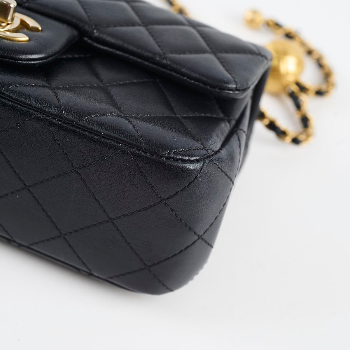 Chanel Rectangle Mini Gold Ball Black Lambskin GHW - photo 11