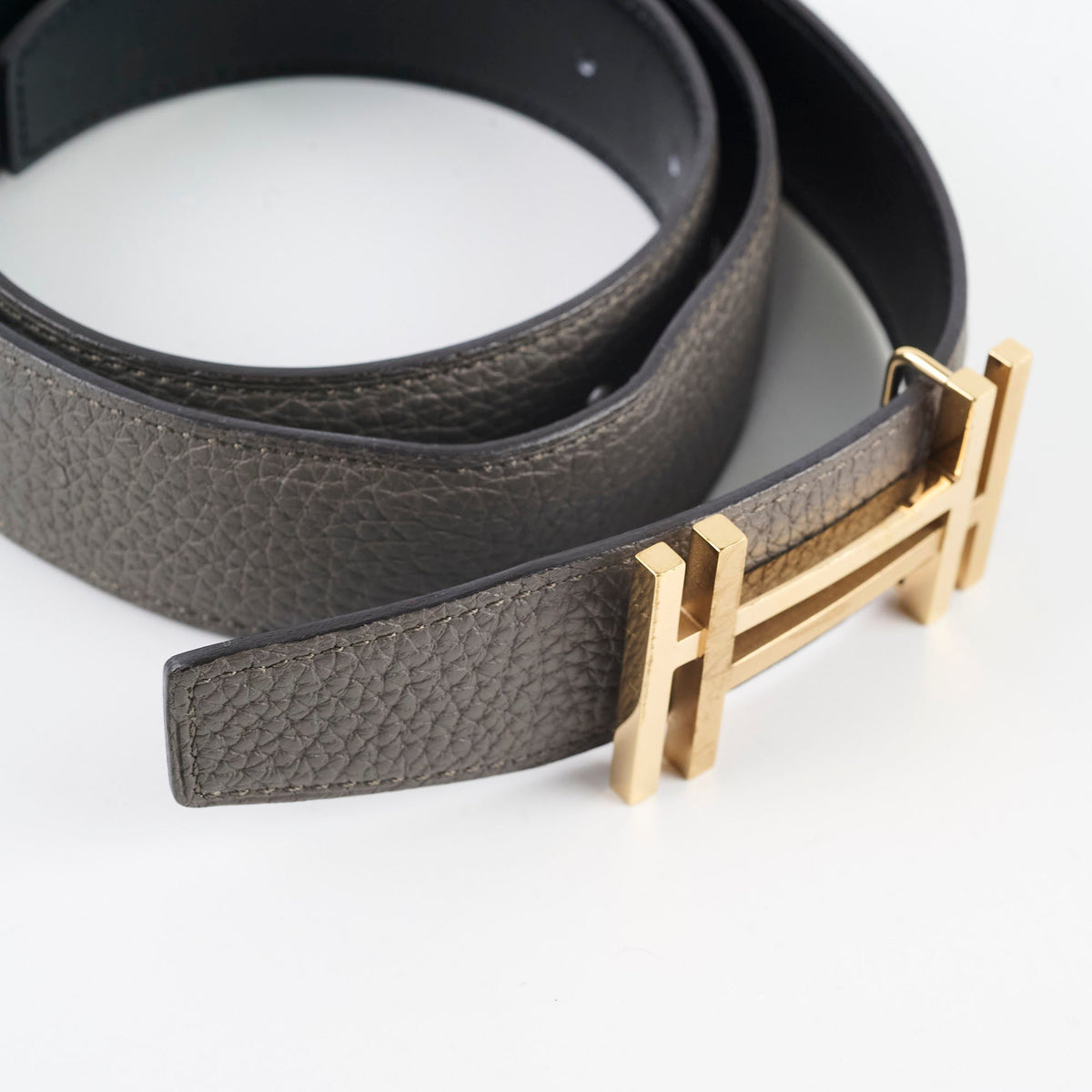Hermes H au Carre Belt Buckle & Reversible Leather Strap 32mm size 80 - photo 2