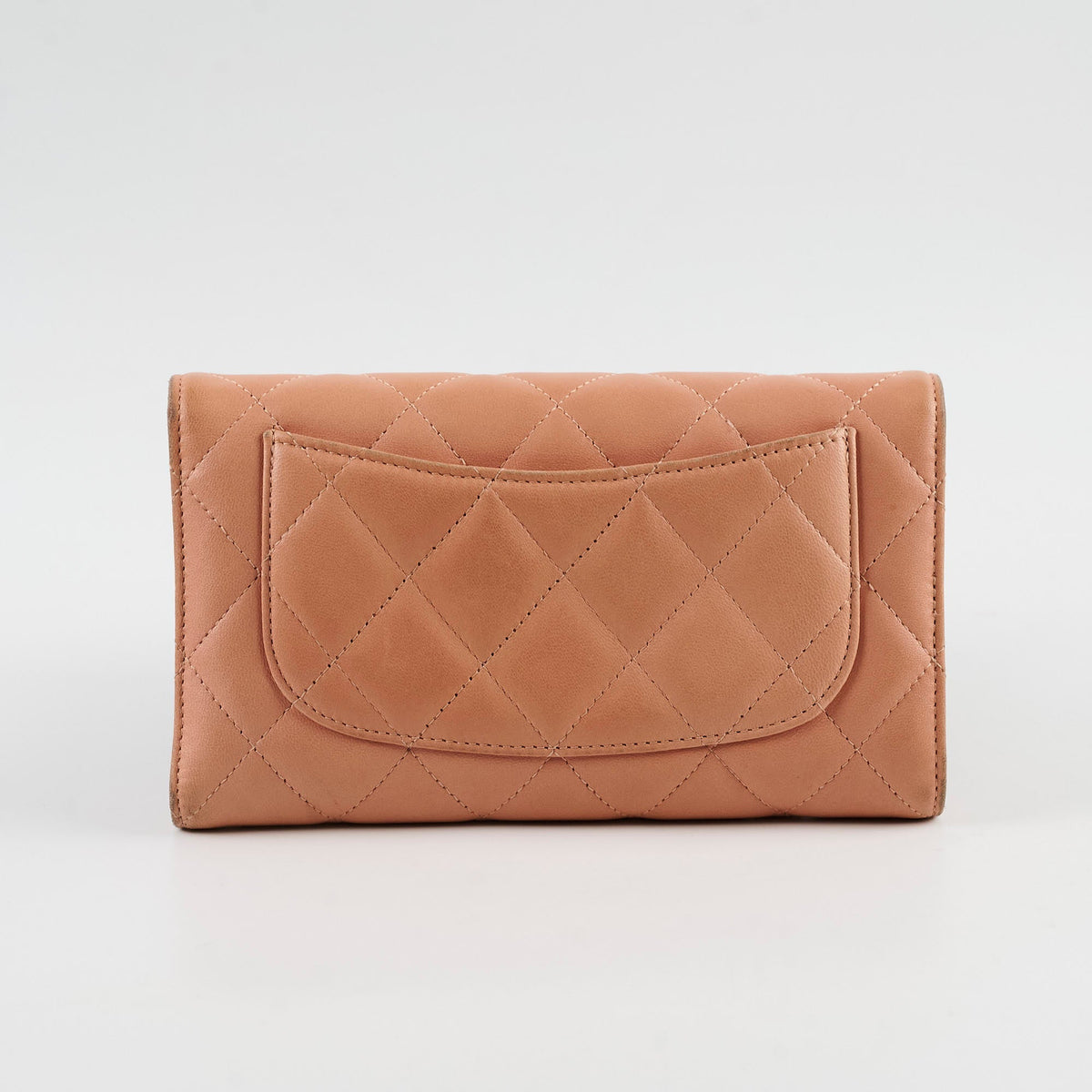 Chanel Lambskin Long Wallet Peach - photo 2