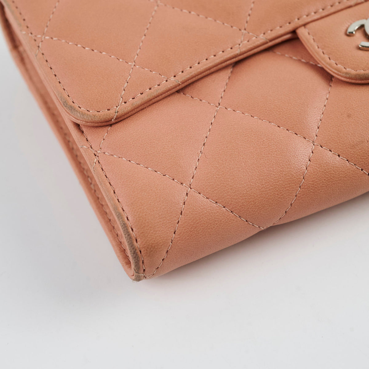 Chanel Lambskin Long Wallet Peach - photo 14