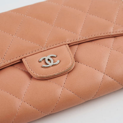 Chanel Lambskin Long Wallet Peach - photo 15