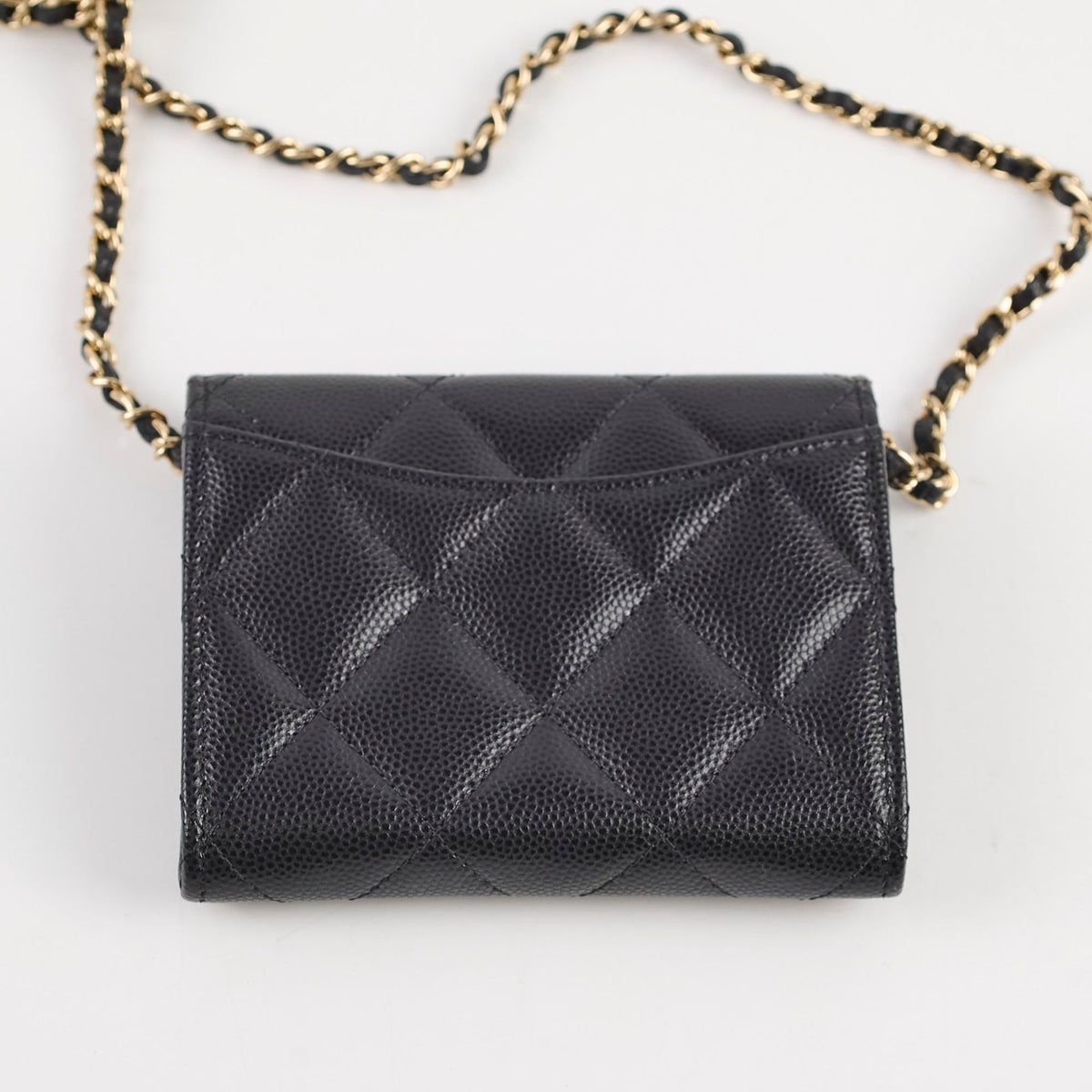 Chanel Cardholder With Chain Caviar Black - photo 2