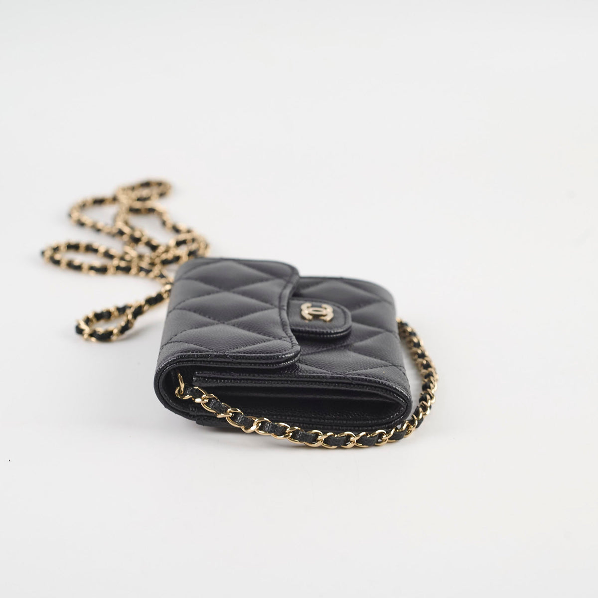 Chanel Cardholder With Chain Caviar Black - photo 3