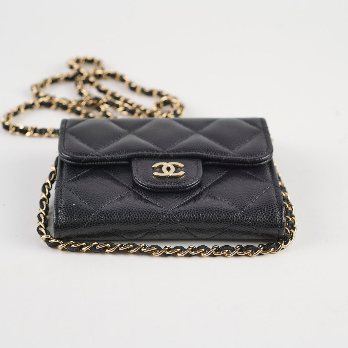 Chanel Cardholder With Chain Caviar Black - photo 4