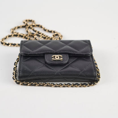 Chanel Cardholder With Chain Caviar Black - photo 4