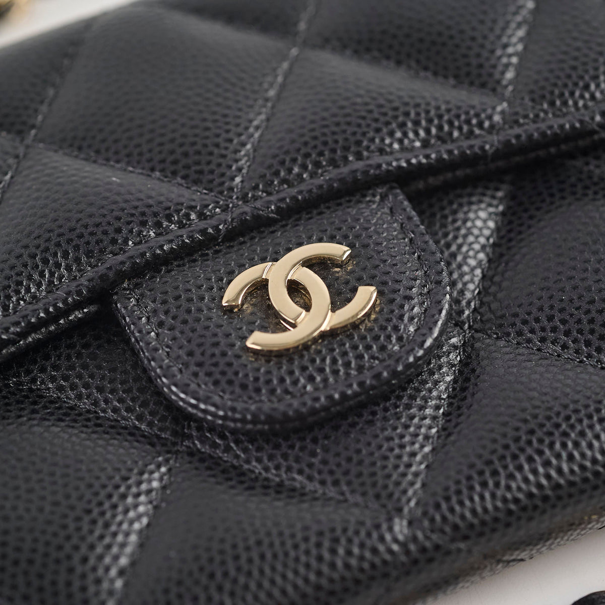 Chanel Cardholder With Chain Caviar Black - photo 5