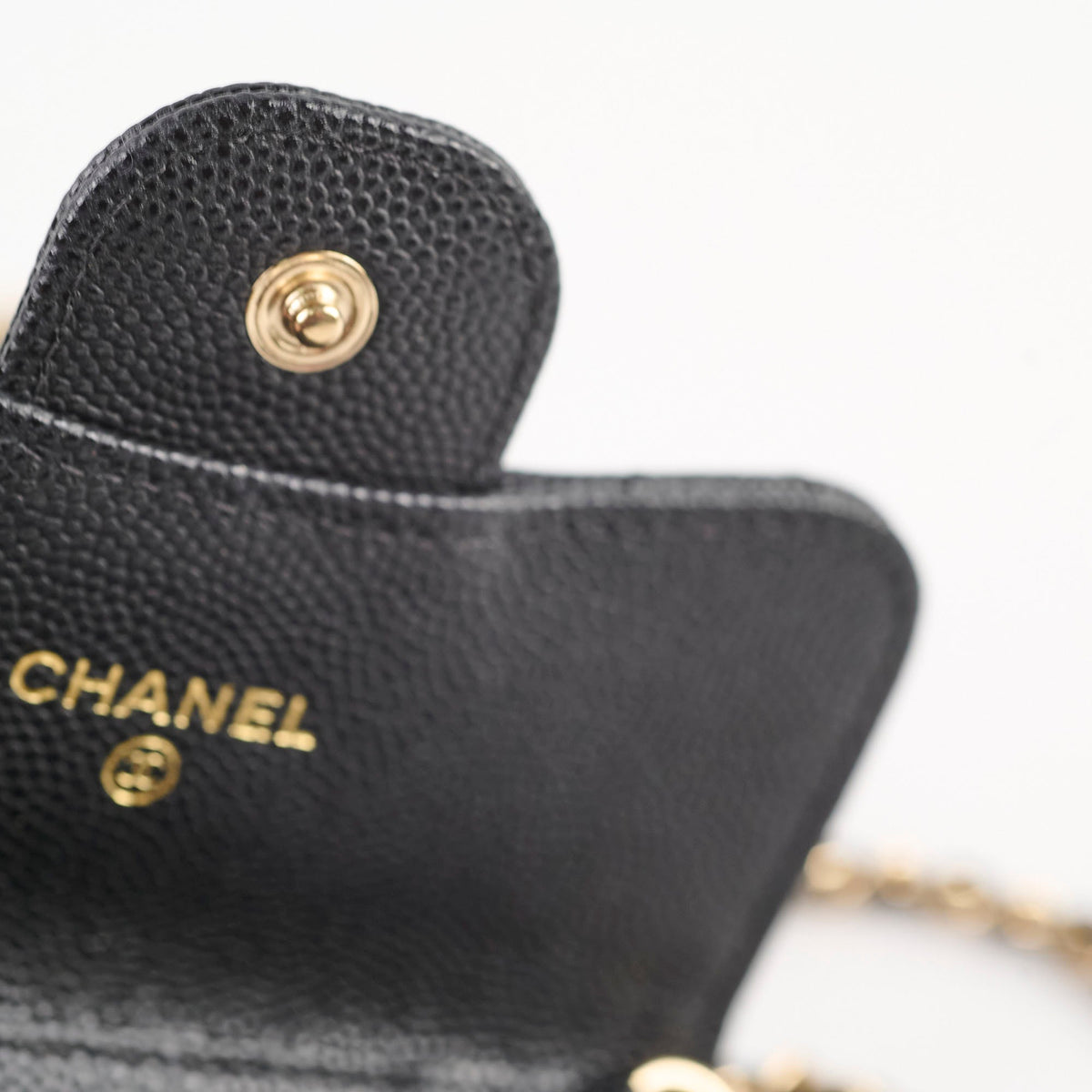 Chanel Cardholder With Chain Caviar Black - photo 8