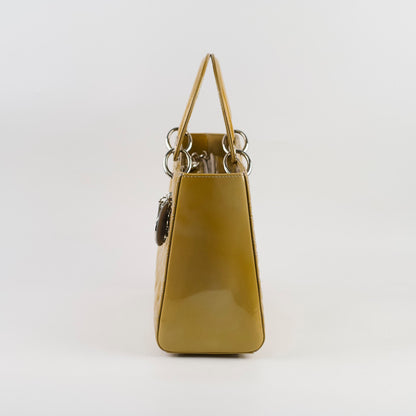 Dior Lady Dior Medium Patent Yellow/Gold - photo 2