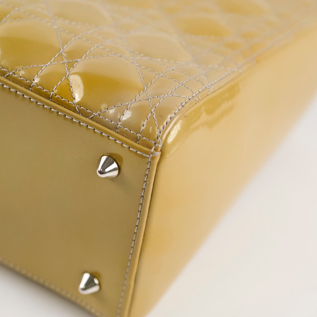 Dior Lady Dior Medium Patent Yellow/Gold - photo 12
