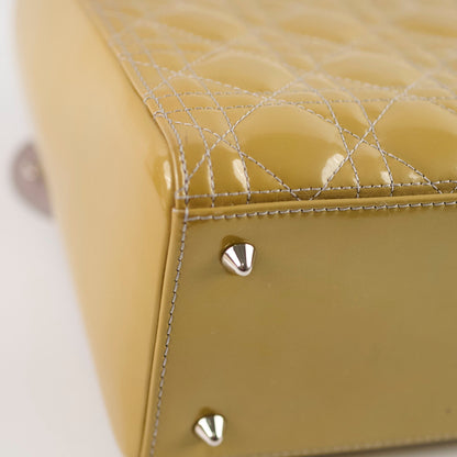 Dior Lady Dior Medium Patent Yellow/Gold - photo 9