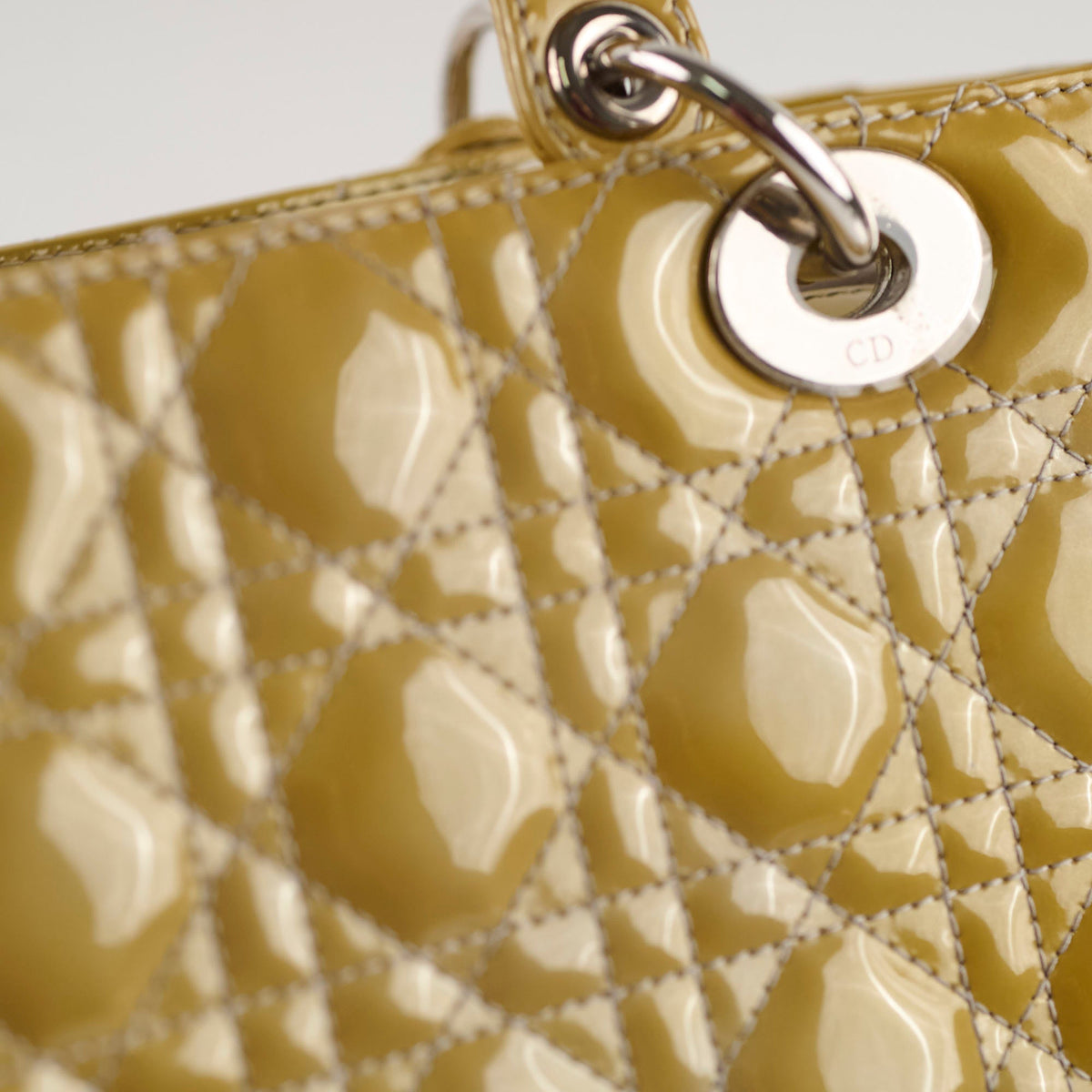 Dior Lady Dior Medium Patent Yellow/Gold - photo 5
