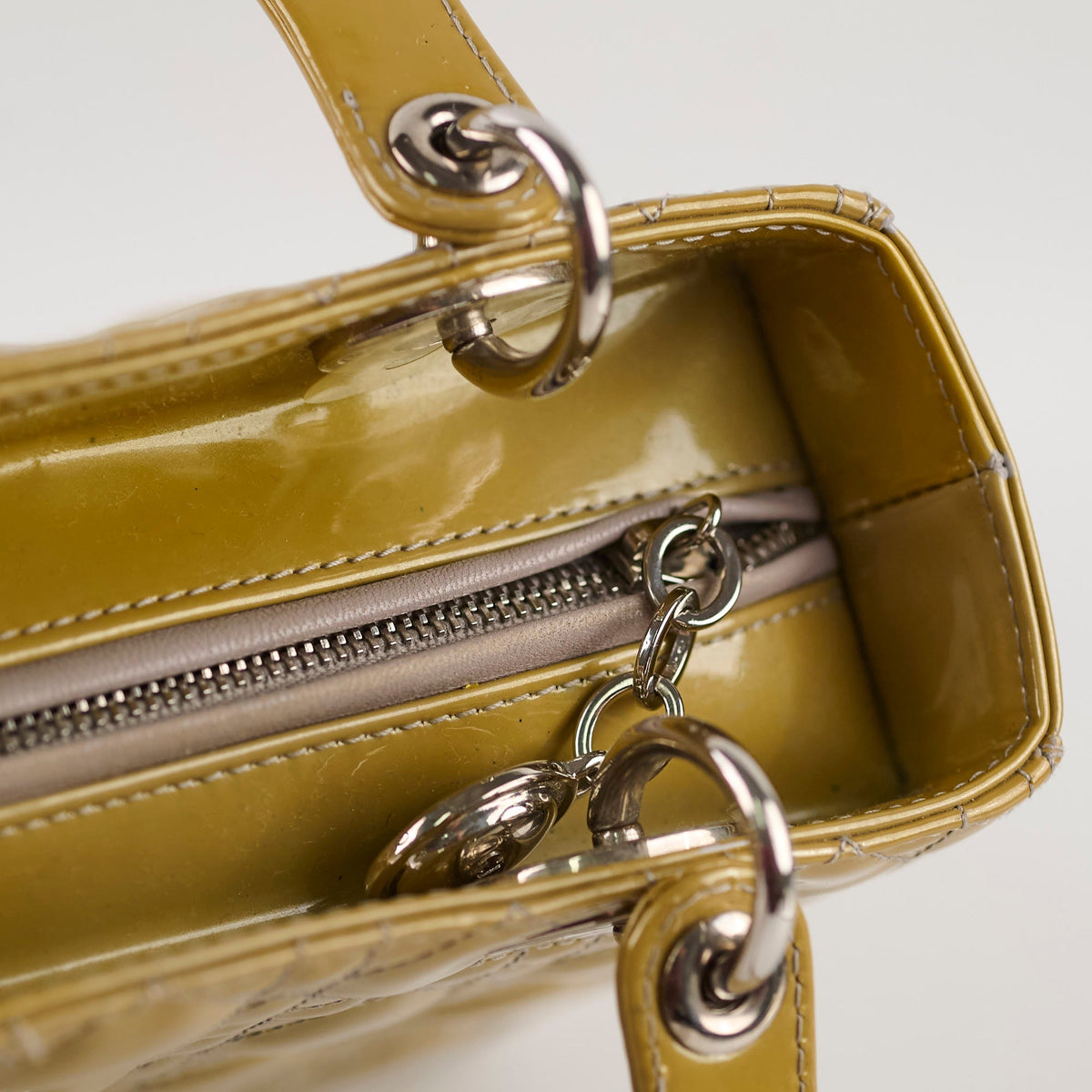 Dior Lady Dior Medium Patent Yellow/Gold - photo 6