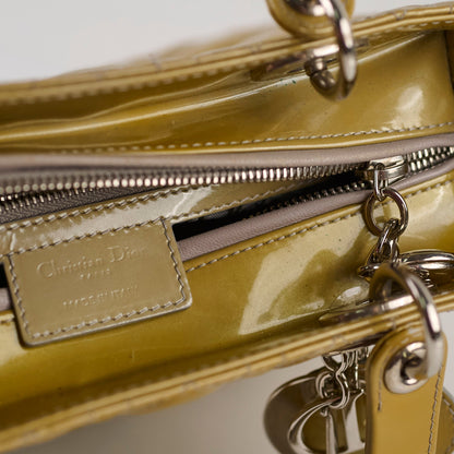 Dior Lady Dior Medium Patent Yellow/Gold - photo 7