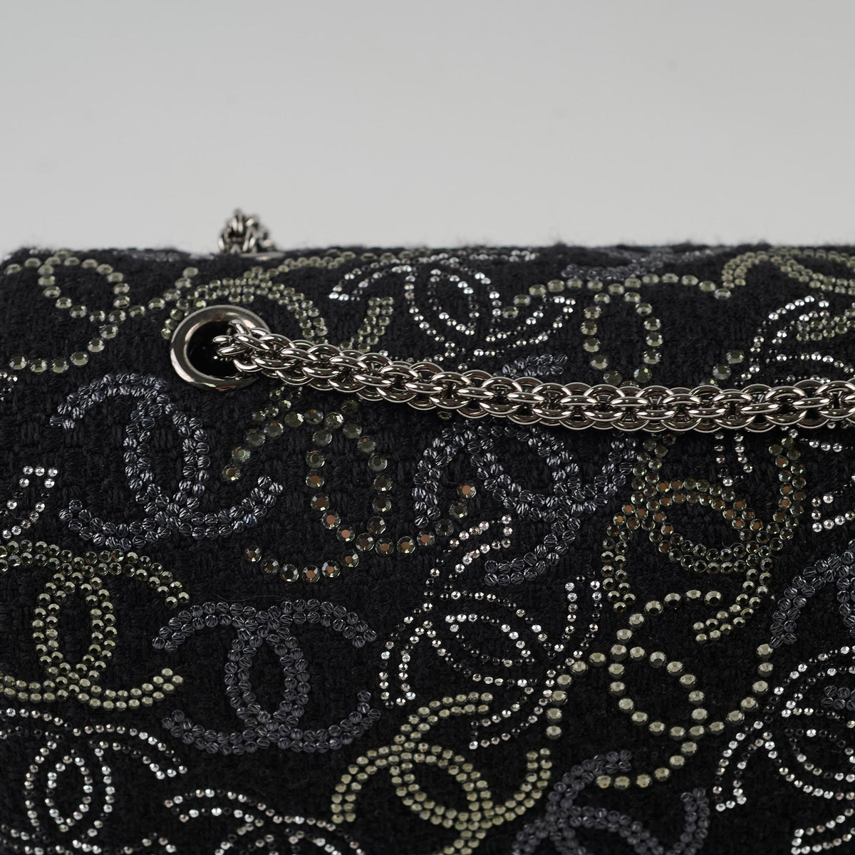 Chanel Medium/large Classic Flap CC Crystal Tweed Black - photo 5