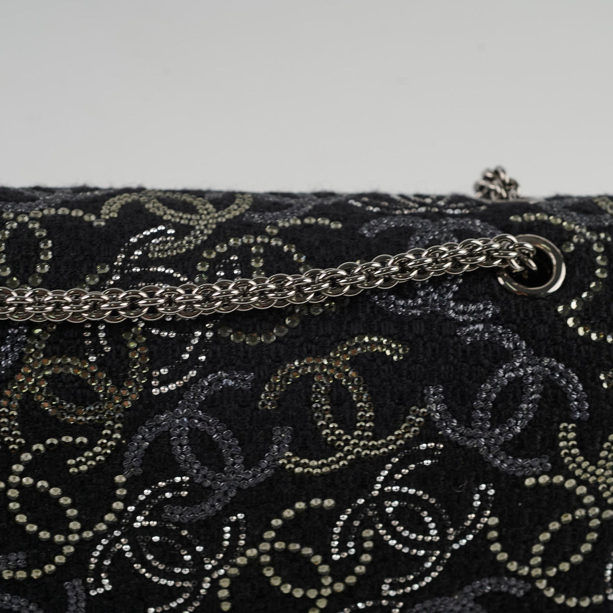 Chanel Medium/large Classic Flap CC Crystal Tweed Black - photo 6