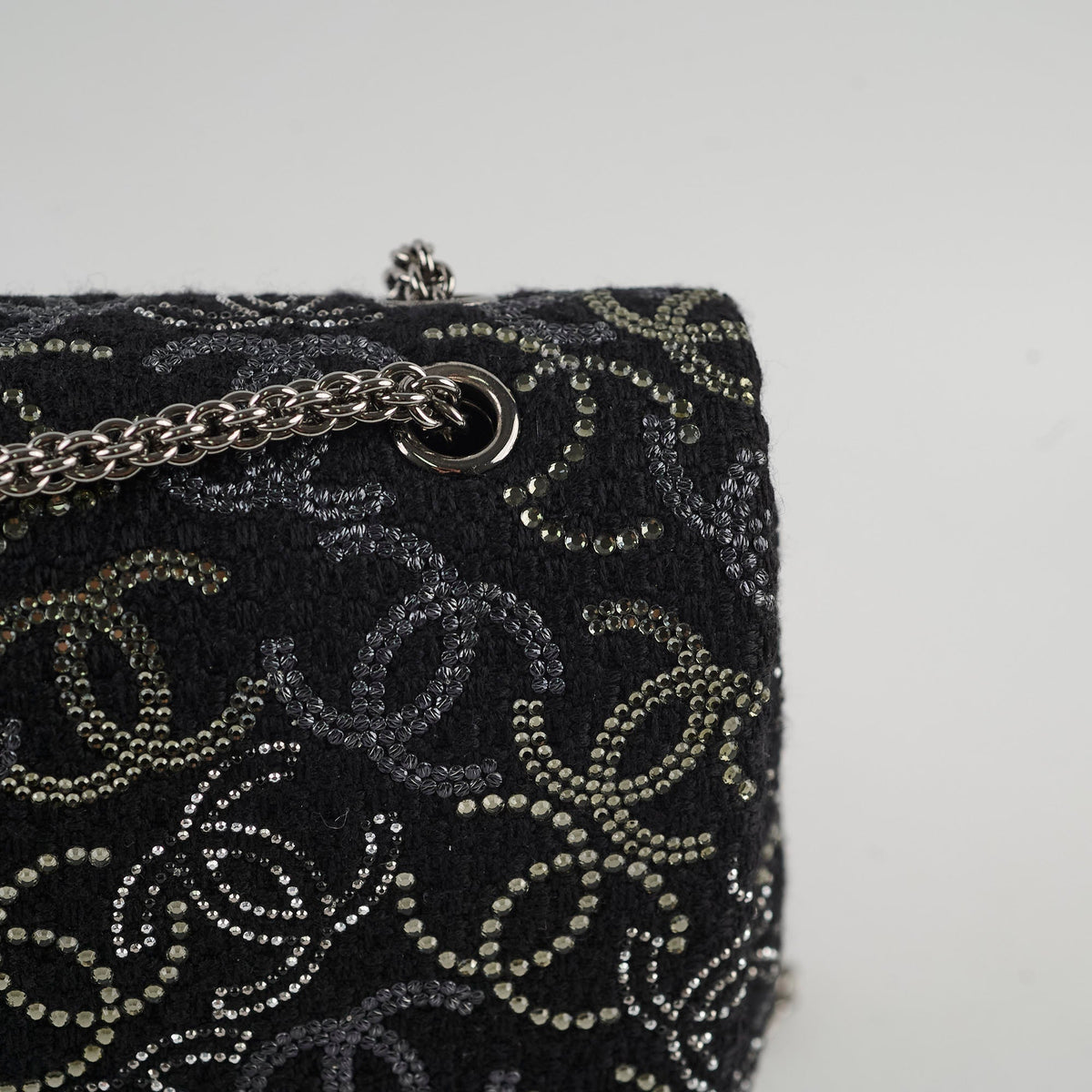 Chanel Medium/large Classic Flap CC Crystal Tweed Black - photo 7