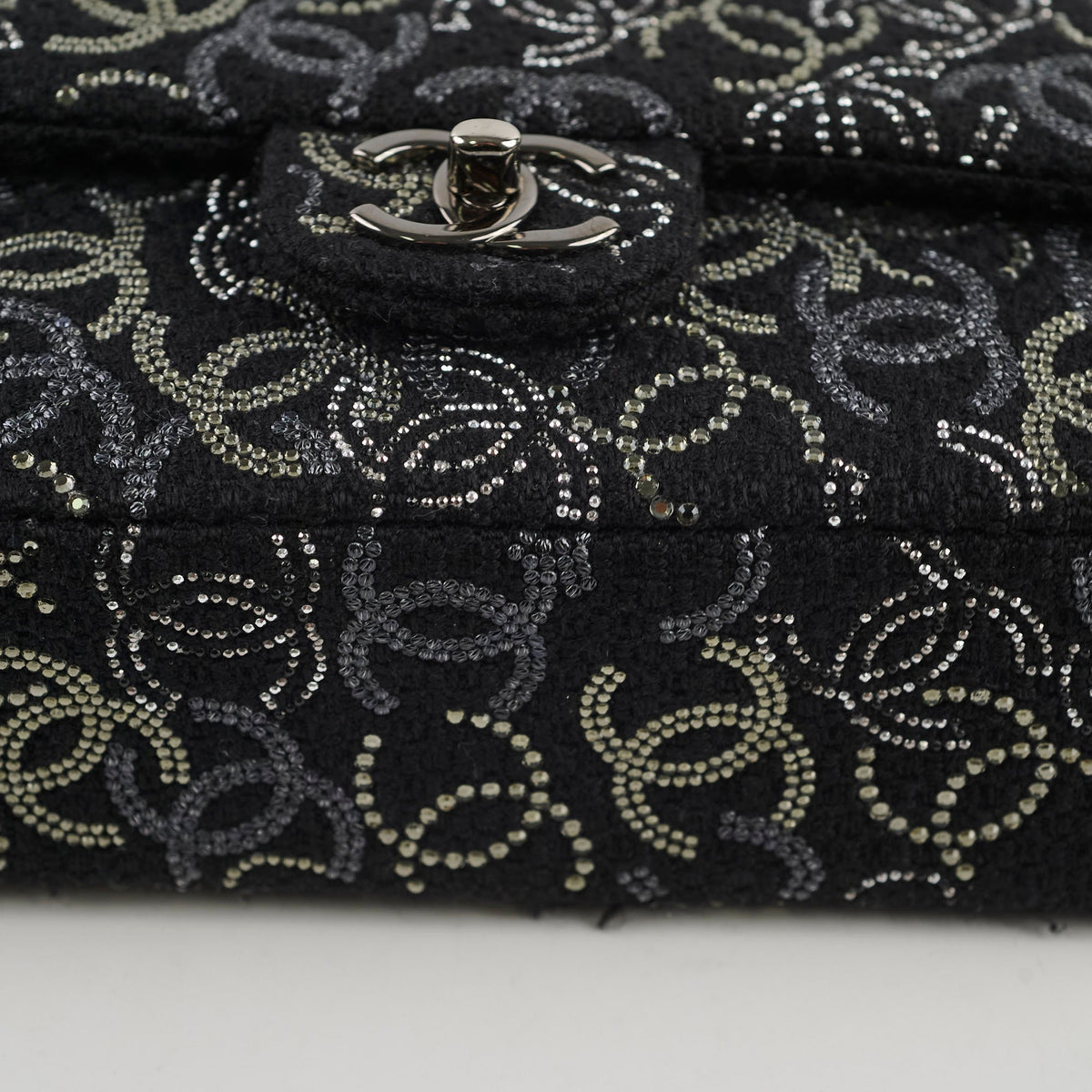 Chanel Medium/large Classic Flap CC Crystal Tweed Black - photo 16