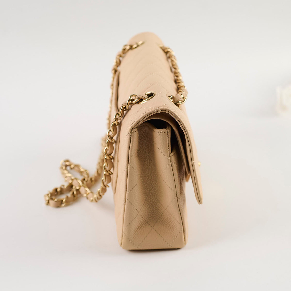 Chanel Medium/Large Caviar Double Classic Flap Beige - photo 2