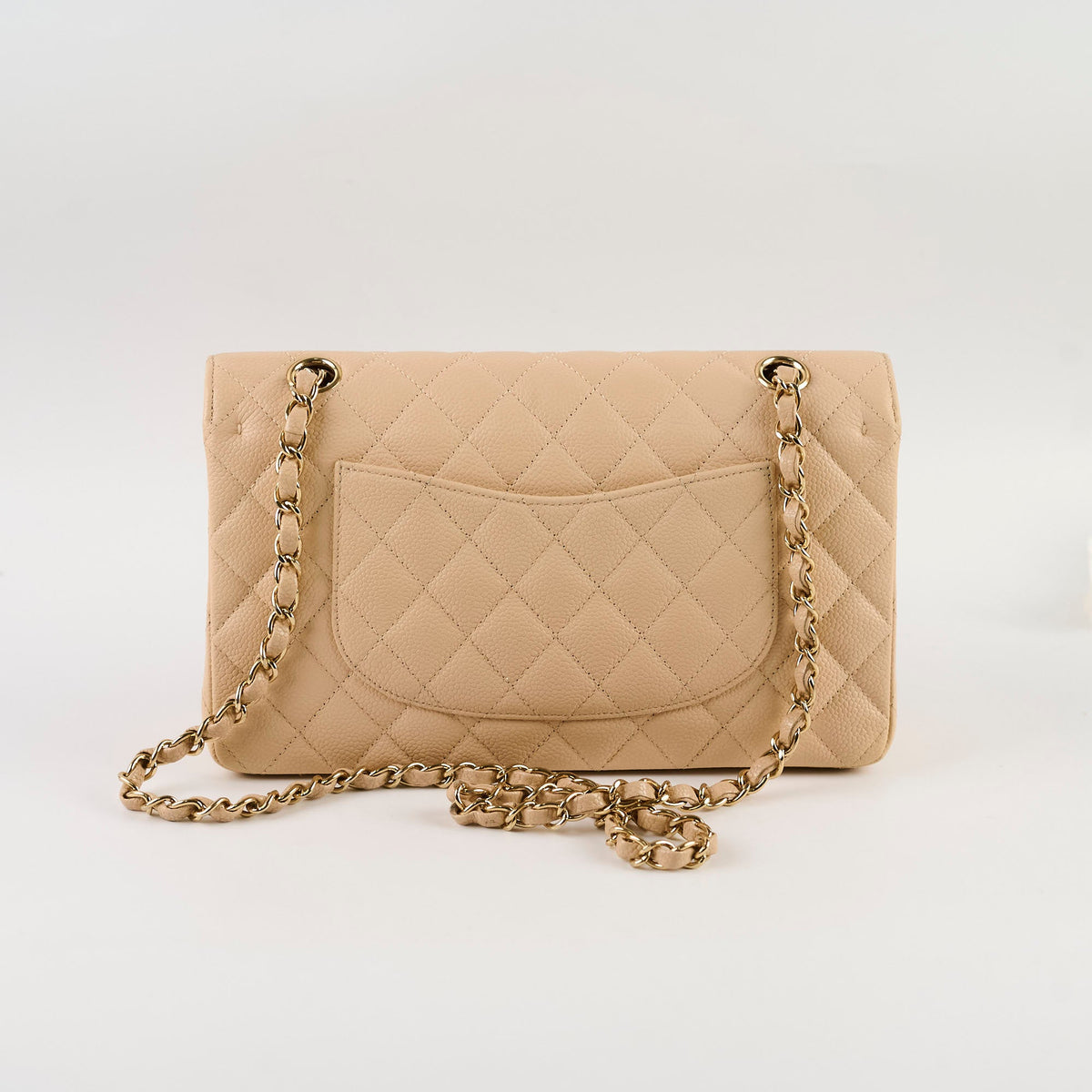 Chanel Medium/Large Caviar Double Classic Flap Beige - photo 3