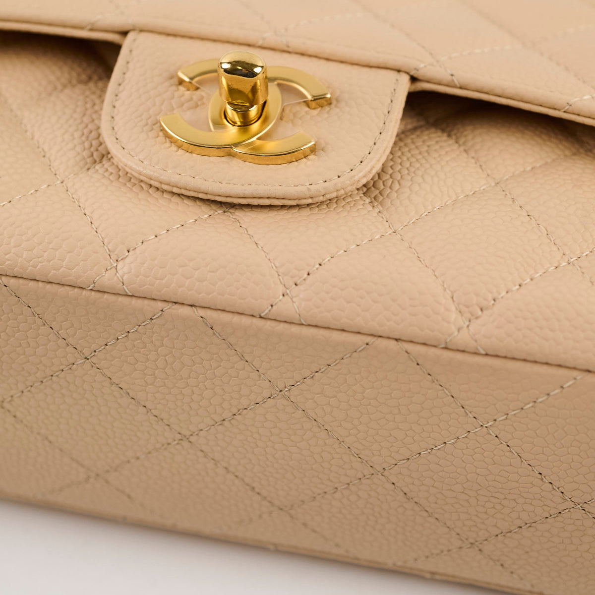 Chanel Medium/Large Caviar Double Classic Flap Beige - photo 16