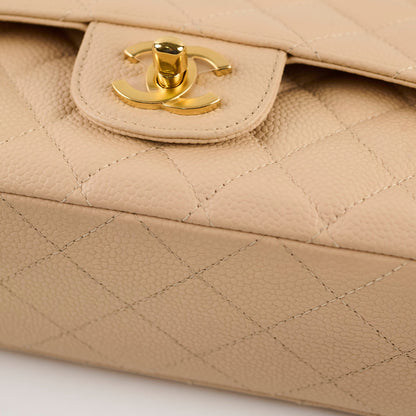 Chanel Medium/Large Caviar Double Classic Flap Beige - photo 16