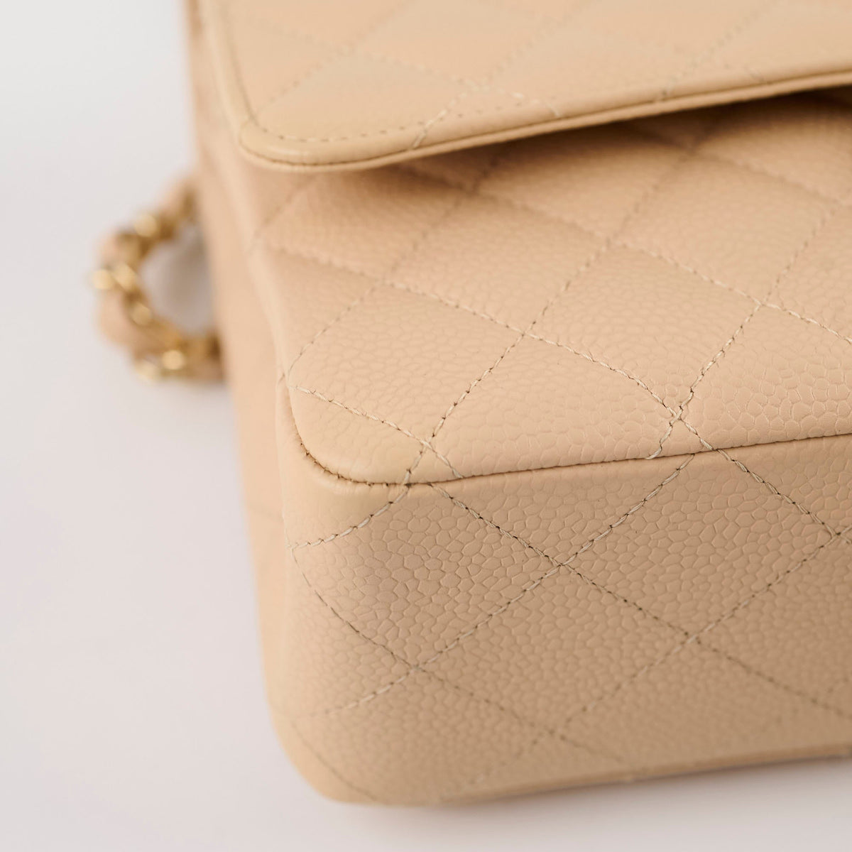 Chanel Medium/Large Caviar Double Classic Flap Beige - photo 15
