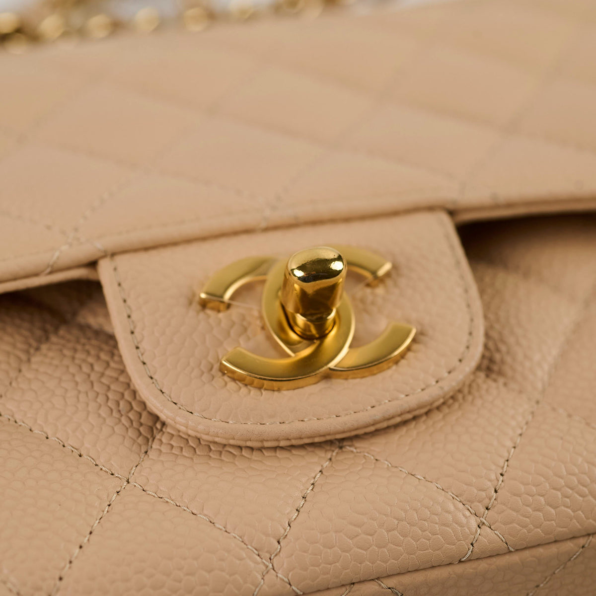 Chanel Medium/Large Caviar Double Classic Flap Beige - photo 19