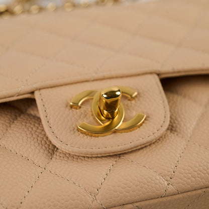 Chanel Medium/Large Caviar Double Classic Flap Beige - photo 19