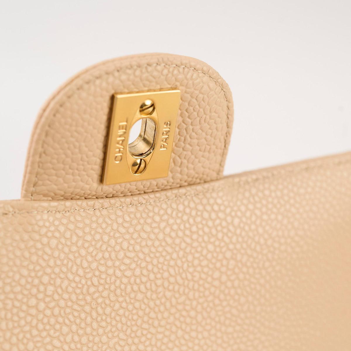 Chanel Medium/Large Caviar Double Classic Flap Beige - photo 7