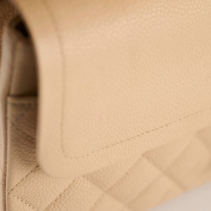 Chanel Medium/Large Caviar Double Classic Flap Beige - photo 10