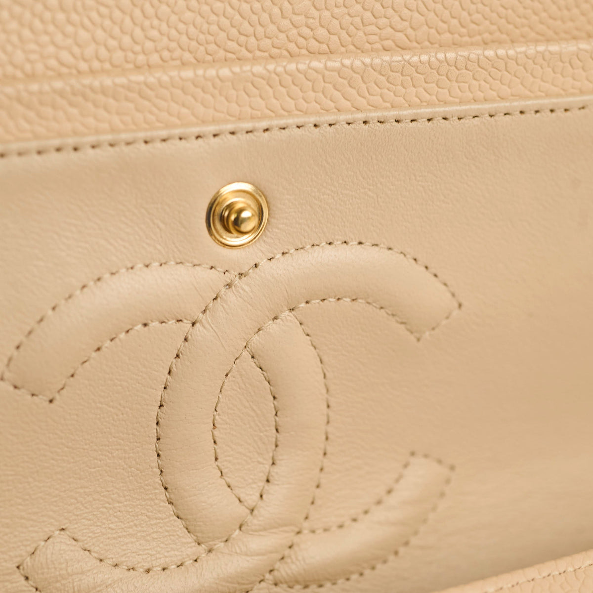 Chanel Medium/Large Caviar Double Classic Flap Beige - photo 11