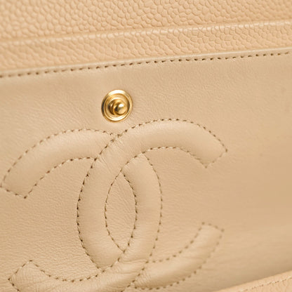 Chanel Medium/Large Caviar Double Classic Flap Beige - photo 11