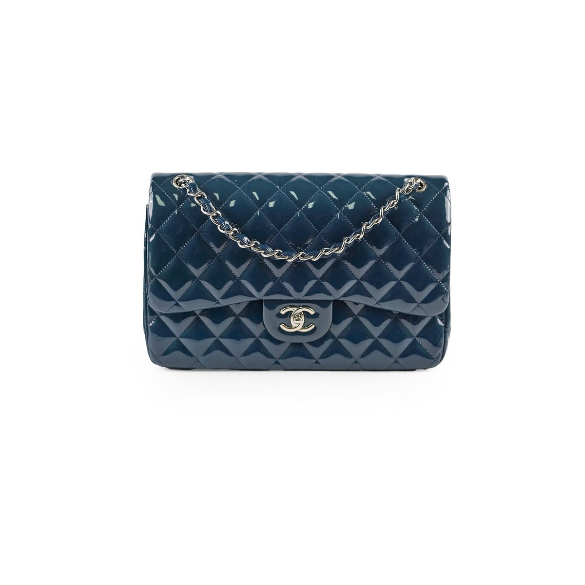 Chanel Jumbo Classic Double Flap Patent Dark Blue - photo 1