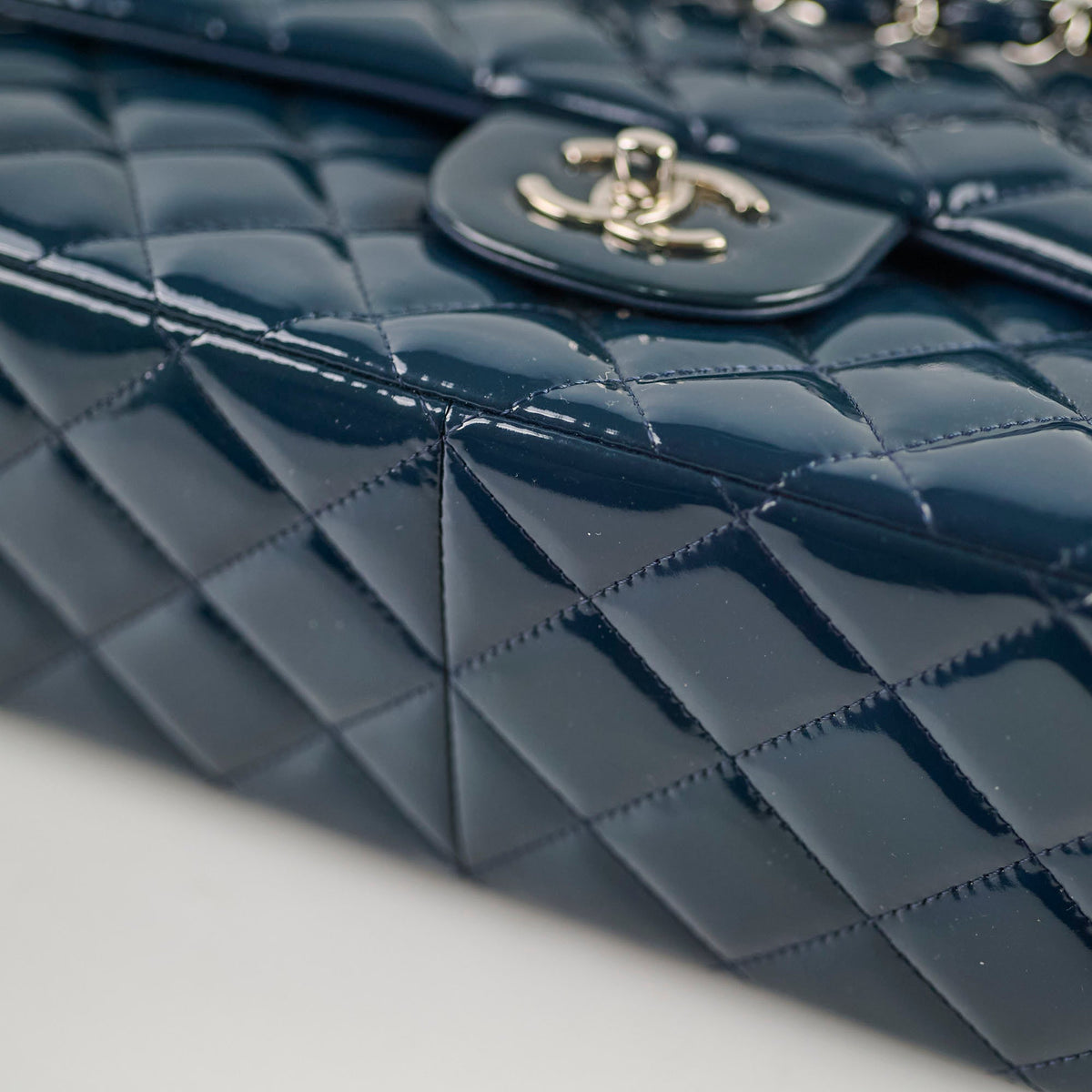 Chanel Jumbo Classic Double Flap Patent Dark Blue - photo 16