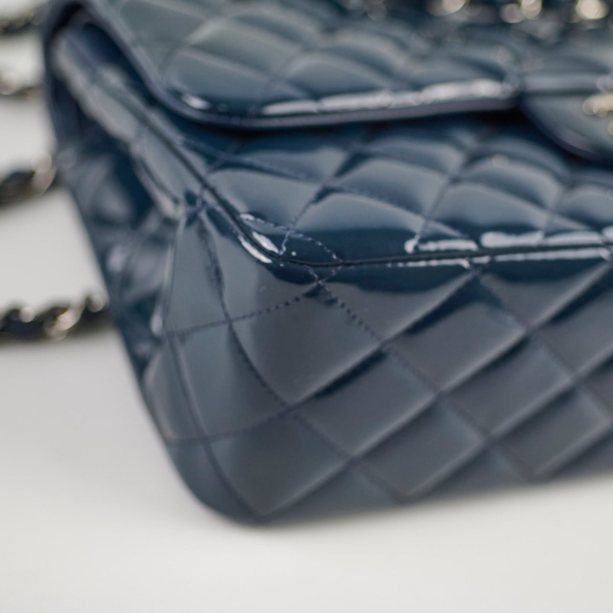 Chanel Jumbo Classic Double Flap Patent Dark Blue - photo 15