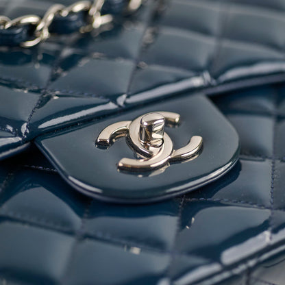 Chanel Jumbo Classic Double Flap Patent Dark Blue - photo 18