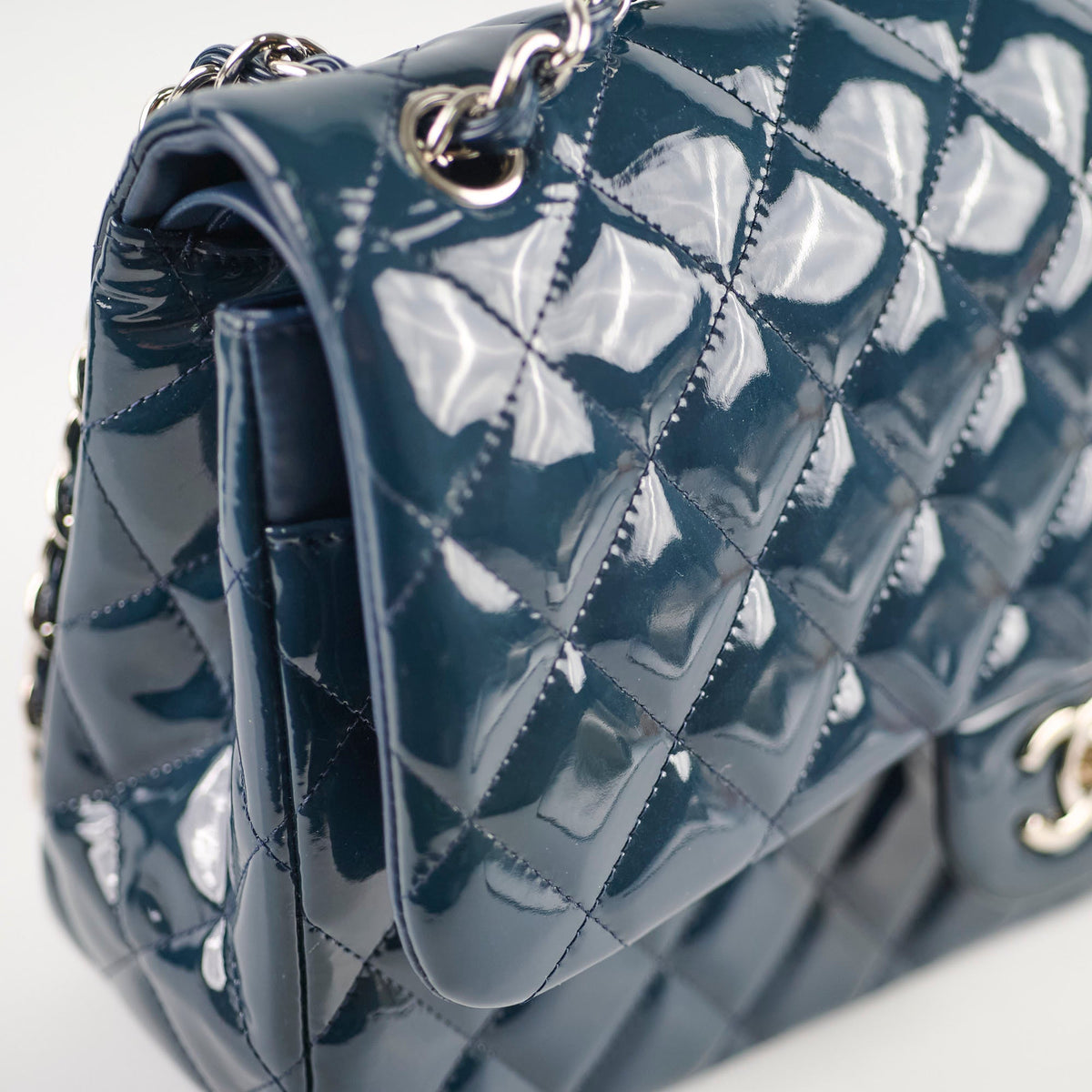 Chanel Jumbo Classic Double Flap Patent Dark Blue - photo 5