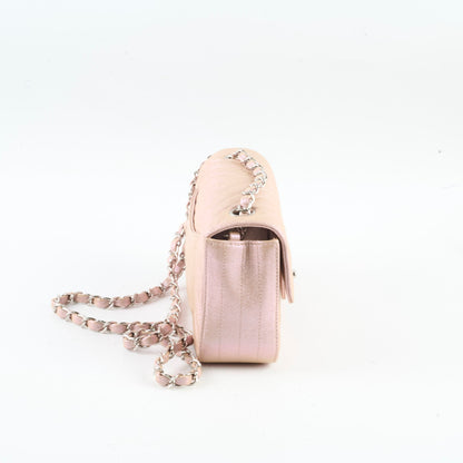 Chanel Mini Rectangular Chevron Caviar Rose Gold Iridescent - photo 2
