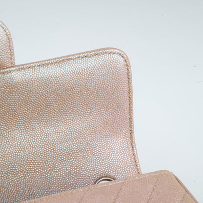 Chanel Mini Rectangular Chevron Caviar Rose Gold Iridescent - photo 6