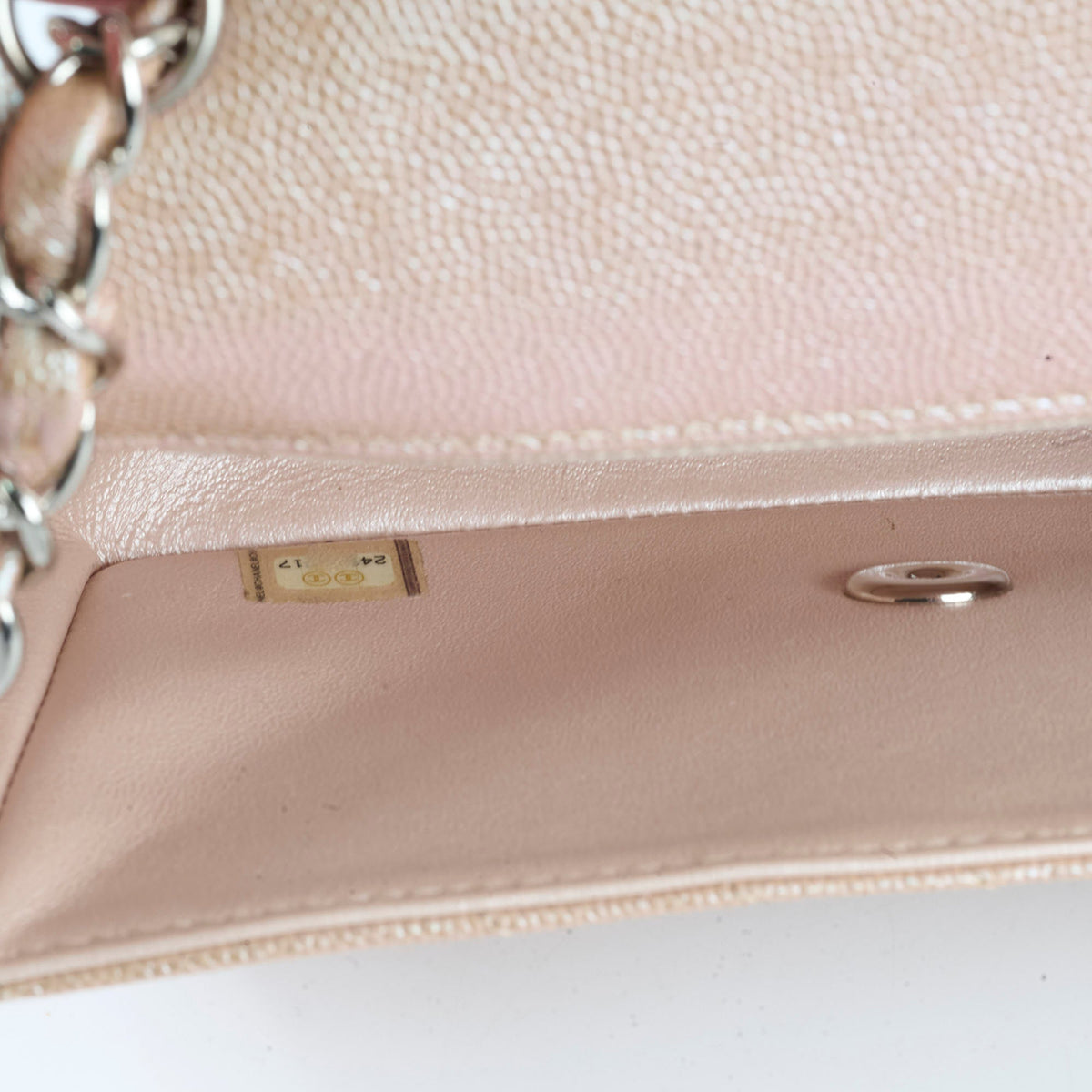 Chanel Mini Rectangular Chevron Caviar Rose Gold Iridescent - photo 8
