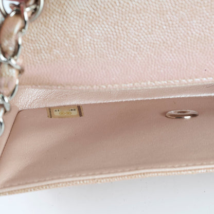 Chanel Mini Rectangular Chevron Caviar Rose Gold Iridescent - photo 8