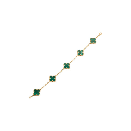 Van Cleef & Arpels Vintage Alhambra 5 Motifs Malachite Bracelet - photo 1