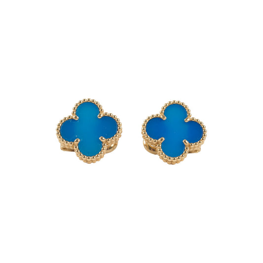 Van Cleef & Arpels Vintage Alhambra Earrings Blue Agate 2024 - photo 1